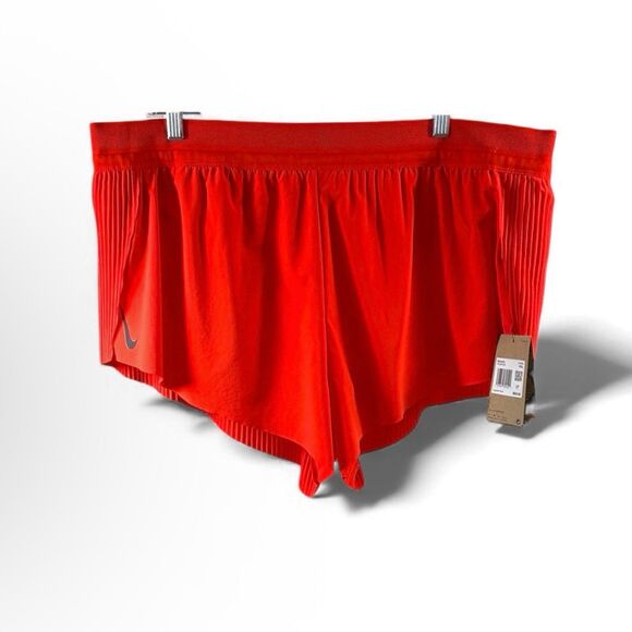 Nike NWT Dri Fit ADV Running Division Pleated Shorts in Orange Size XXL - Picture 1 of 7
